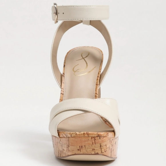 Sam Edelman Kayna Platform High Block Heel Sandal Ivory 8 - Picture 3 of 11